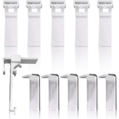 Lot de 8 supports de fixation, support de serrage pour store enrouleur pour store enrouleur double, sans perçage, kit d'accessoires de remplacement, fenêtre (1/5)