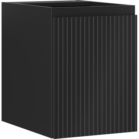 Mexen Rivel armoire de salle de bain sous lavabo 35 cm, 1 porte, rainurée, noir mat - 91A21-03547-1-BF71 (1/3)