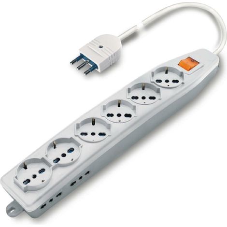 Scame multipresa presa multipla ciabatta 6xp30+6xbiv con interruttore con cavo 161.60511.r (1/3)