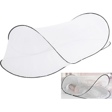 Moustiquaire - Moustiquaire pliable - Moustiquaire individuelle - Moustiquaire portable - Tissu à mailles - Blanche (1/5)