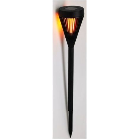 Lampada solare da giardino a LED, luce bianca calda, nera, 43 cm, 1 pz.