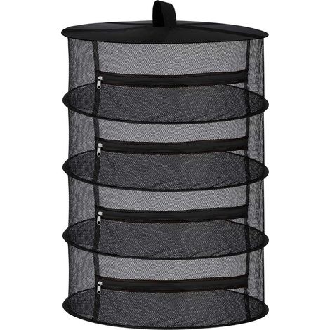 Filet de séchoir à herbes sèches en maille à 4 couches avec fermetures à glissière noires (1/5)