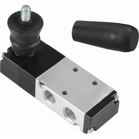 SJLERST Vanne de commande manuelle pneumatique à levier en alliage d'aluminium à 5 voies et 3 positions, actionnée par levier pneumatique (1/5)
