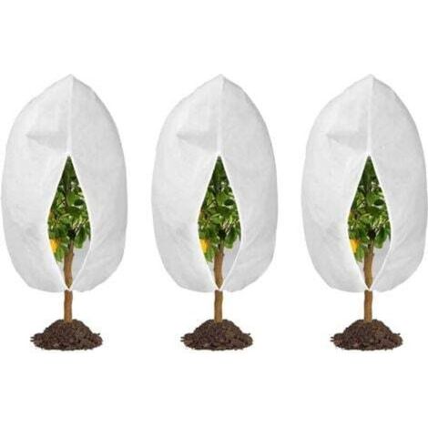 [NEVER USED] Set of 3 plant cold protectors with drawstring and zipper. Reusable plant protector, 60x80 cm.
