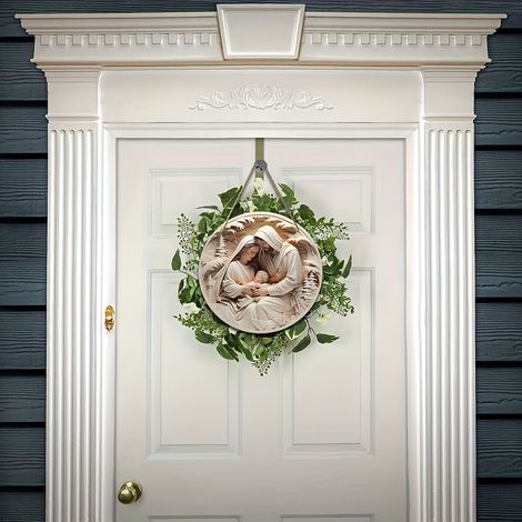 Panneau Décoratif Porte - Panneau Suspension Extérieur Intérieur - Avec Corde d'Accrochage - Multicolore - Taille Unique (1/5)