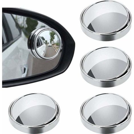 Rétroviseur pour Angle Mort, 4 Pièces Miroir D'angle Mort pour Voitures, Miroir D'angle mort Grand Angle, Rotatif à 360 °, HD étanche, pour Améliorer la Sécurité de Conduite-Fei Yu (1/4)