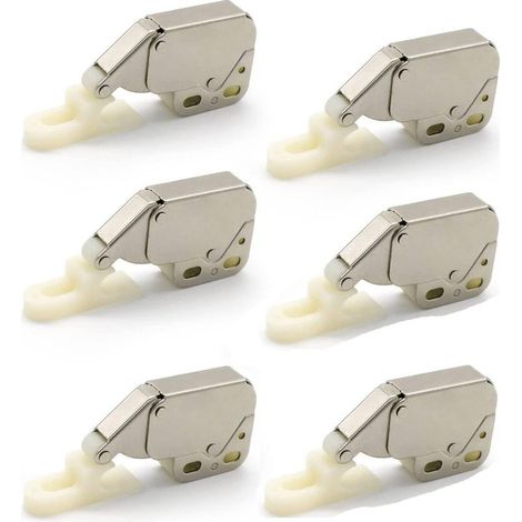 Ressort Mini Loquets,6PCS Mini-Latch Automatique Printemps Catch,Loqueteaux à Ressort,Serrure de Ressort Loquet Mini Latch Armoire Mini Latch pour Porte d'armoire de Cuisine (1/5)