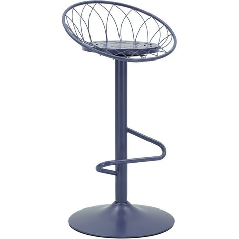 Tabouret de Bar en Métal "Clox" 92cm Bleu (1/5)