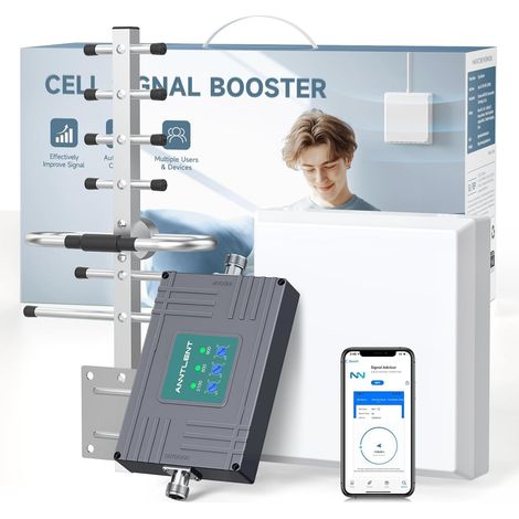 Amplificateur de Signal Cellulaire Bande 20/8/1 Tous Les Opérateur Répéteur GSM Amplificateur 4G 3G LTE Pour La Maison Bureau Répéteur Signal Cellulaire (1/5)