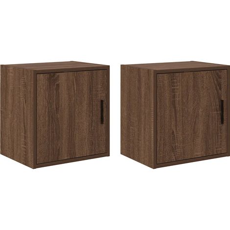 Lote de 2 armarios de pared para garaje roble marrón almacenamiento práctico 40 x 30 x 41 cm madera contrachapada 020051430 (1/5)