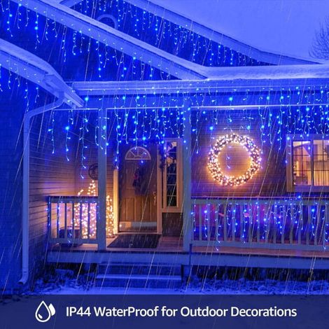 Guirlande lumineuse LED, 4 m, bleue, thème Noël, pour fêtes, mariages, fenêtres, arbres et décorations saisonnières.-AquaForge (1/4)