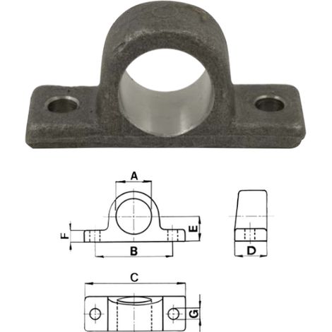 Supporti per cilindri telescopici Cermag acciaio stampato UNI Fe.50 - 60744