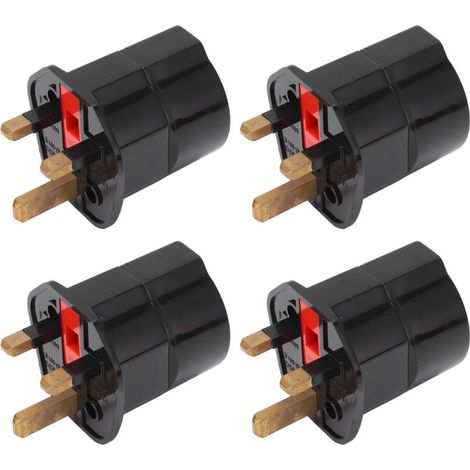 4 pièces vers prise de Conversion mise à la terre 2 broches 3 adaptateur convertisseur avec fusible 13A (1/5)