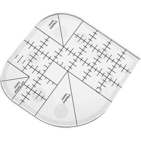 Righello ad angolo curvo Ahlsen per quilting, patchwork, modelli di cucito con bordi arrotondati, strumenti per patchwork per forniture di cucito, casa, ufficio (1/5)