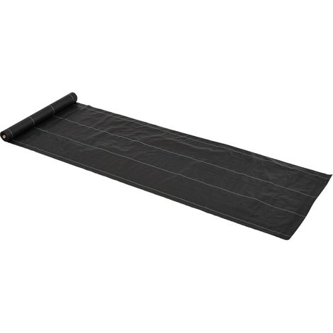 Toile de paillage/géonet 1x50 mètres, toile de paillage de jardin 100 g/m², rouleau noir., idéal pour le camping, les pique-niques et les repas en plein air (1/4)