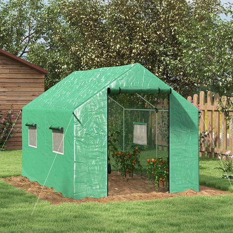 Foliengewächshaus 200x300x200 cm mit 4 Fenstern Grün OKMYHOME (1/4)
