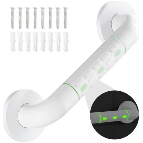 Barre D'appui WC, Barres D'appui de Salle de Bain avec Antidérapante, Poignée de Acier Inox, de Maintien Douche avec Cercles lumineux-avec Bride de Recouvrement,30 CM (1/5)