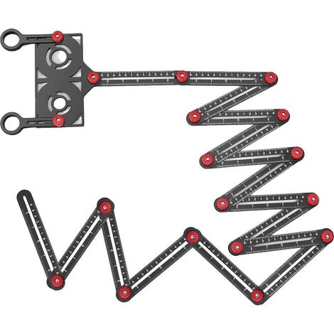 Règle Multi-Angles - Alliage D Aluminium - Pour Carrelage Céramique - 16 Sections - Gabarit De Perçage - 1 Pièce (1/5)
