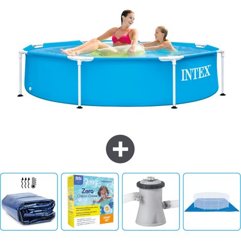 Piscine Intex Cadre Rond - 244 x 51 cm - Bleue - Incluse Accessoire CB8 (1/5)