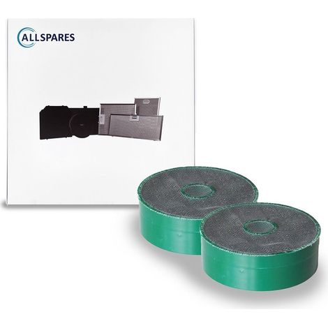Filtro a carbone AllSpares Longlife (2 pezzi) per cappe aspiranti compatibili con Faber 112.0556.528 / FLL23 / D125 (Ø126mm)