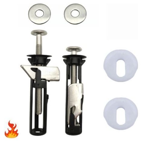 Juego de 2 pernos universales largos de acero inoxidable para asiento de inodoro, accesorios de mantenimiento de tapa de inodoro, fáciles de instalar (1/4)