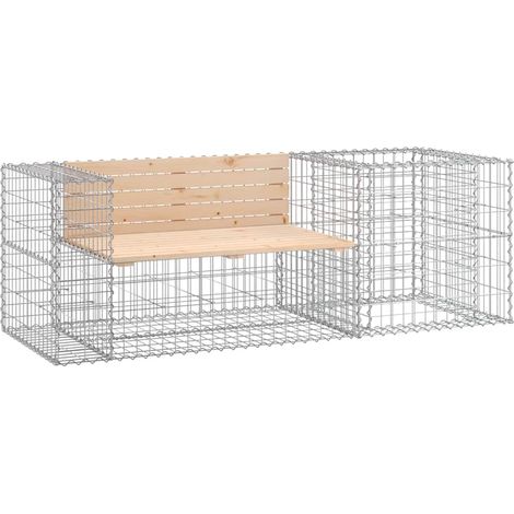 Maison Exclusive - Banc de jardin avec panier en gabion bois massif de pin (1/5)