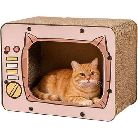 Cardboard Cat Tree Non-Slip House and Bed for Indoor Cats Protects Carpets, Sofa and Furniture for Kittens and Small Animals Against Boredom (1/5)