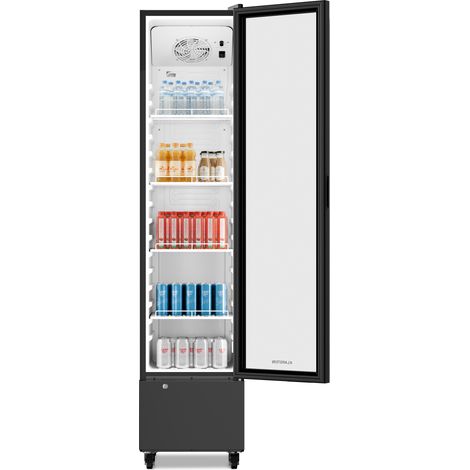 Klarstein GrandCooler Gastro refrigerador de bebidas  191,5 x 43 cm  Iluminación interior LED  Negro