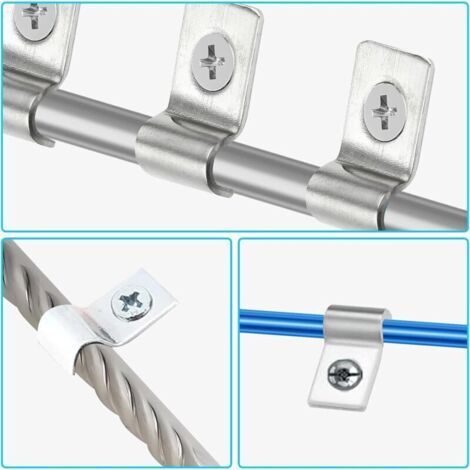 60 Pièces Fixation Grillage Rigide Sur Mur: M5 Attache Grillage Rigide, pour La Maison, Le Jardin, Fixation pour Tube Ø 5 mm, Clips Grillage Rigide