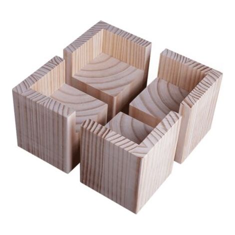 Set mit 4 Bettenh&oumlhern, Holzaufz&uumlge f&uumlr schwere M&oumlbel