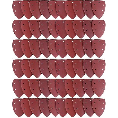 Paquet de 60 feuilles de papier abrasif, grains 40/60/80/100/120/180/240/320/400/800, idéal pour ponceuse multifonctions
