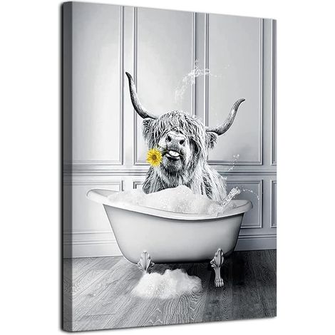 Poster Decorativo Bagno Animali Divertenti Sul WC 60x90 cm (1/5)