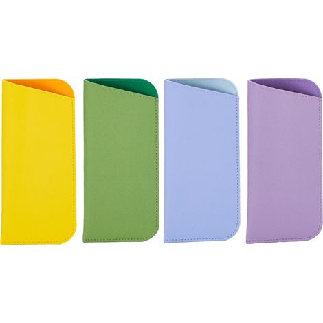 Lot de 4 étuis à lunettes - Pochette souple en feutre - Étui de rangement pour lunettes, trousse à maquillage, pochette anti-rayures pour lunettes de soleil