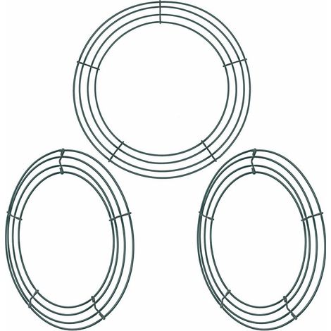 Packs Wire Garland Rings Wire Wreath Frames for Christmas Decoration, Dark Green (12 Inches) (1/5)