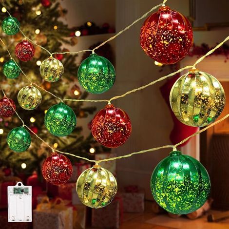 Guirlande lumineuse de Noël - 6 m, 40 lumières avec boîtier à piles, sans piles - Convient pour les décorations de Noël extérieures et intérieures (1/5)