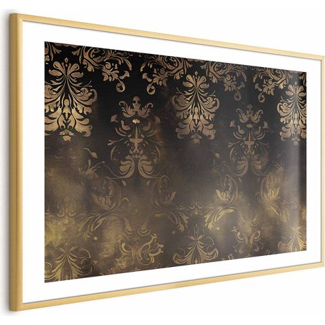 Poster – Dunkle Barockmuster mit goldenen Akzenten (1/4)