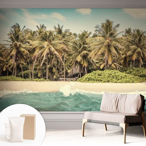 Carta Da Parati Non Tessuto - Decorazione Da Muro - Traspirante - Con Motivo - Per Camera Da Letto Cucina Spiaggia tropicale 312x219 cm (1/5)