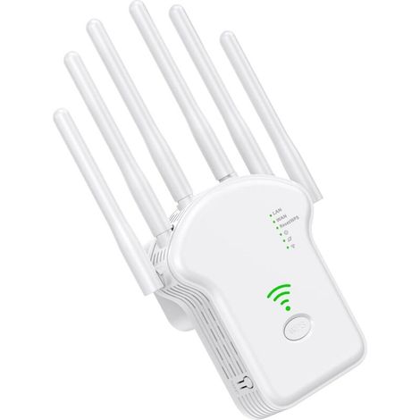 Amplificateur de signal Wi-Fi, extenseur de réseau - Répéteur WiFi avec couverture large pour maison, bureau, cave et extérieur (1/5)