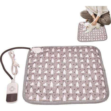 ALLIANDISCoussin Chauffant pour Chat, Couverture chauffante Chat électrique imperméable, Tapis Chauffant pour Chien et Chat, Coussins Chauffants Anti-Morsure pour Chiot avec minuterie numérique (1/4)