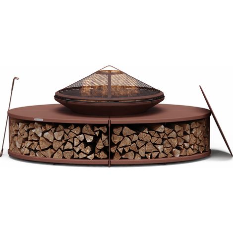 Blumfeldt Firebowl Ebeko 3 en 1 función grill puede usarse como mesa rejilla grill + protector antichispas