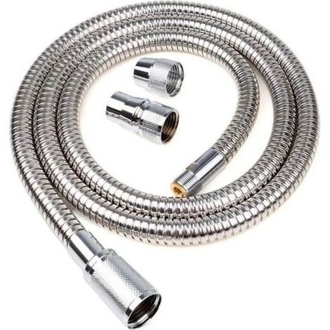 Tuyau de douche 2m, tuyau de douche en laiton à double extrémité - plus durable, résistant à la torsion et à la torsion, (1/4)