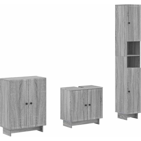 Maison Exclusive - Ensemble de meuble de salle de bain 3 pièces EDE Sonoma gris (1/5)