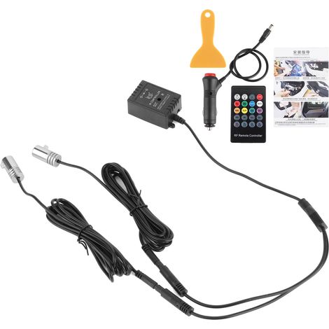 Kit lumineux LED RGB intérieur voiture 12V 2 pièces, lampe d'ambiance avec télécommande et contrôle vocal musical (1/5)