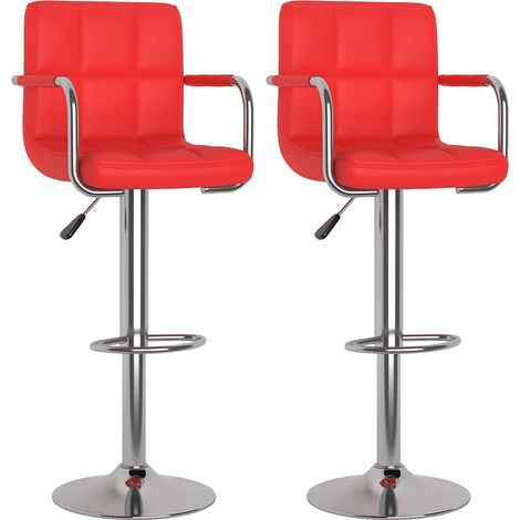 Maison Exclusive - Barhocker 2 Stk. Rot Kunstleder (1/5)
