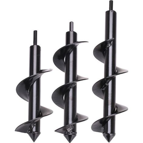Mèche Jardin Tarière Ø 80 et Ø 300 mm 1 Pièces, Forets de Jardin en Spirale, Outil de Plantation Pratique pour Faire Rapidement Trou et Planter des Fleurs Arbres Arbustes