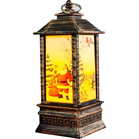 1 Lanterne Noël, LED scintillante, neige liquide, PVC cuivre, décoration intérieur arbre (1/5)