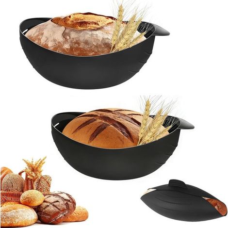 Moule à pain 3 en 1 en silicone - 2 pièces - 24 x 22 x 7,5 cm - Moule ovale - Bols à pain (1/5)