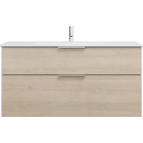 burgbad Eqio Slim lavabo en céramique avec meuble sous-lavabo,