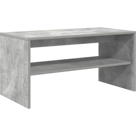 Meuble TV polyvalent table basse 80 x 40 x 40 cm design moderne avec rangement en bois d'ingénierie gris ciment (1/5)