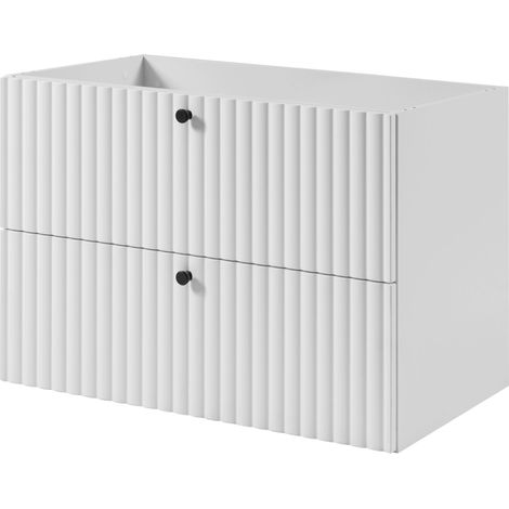 Meuble sous vasque suspendu BELLO blanc 80 cm (1/5)